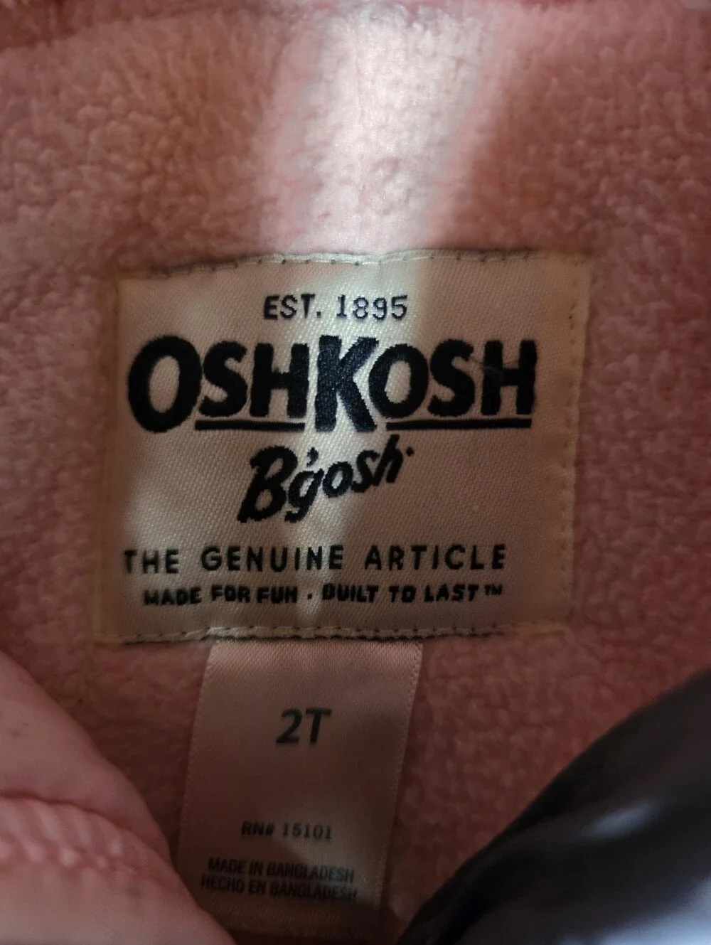 Oshkosh Grey With Pink Hearts Winter Coat